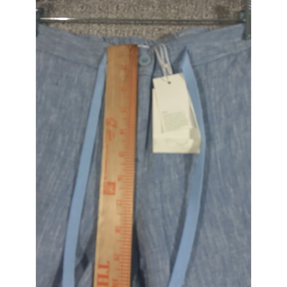 Boden Casual Linen Pants Seaspray Blue Relaxed Tapered Cropped Leg NWT US 4R - Picture 7 of 12